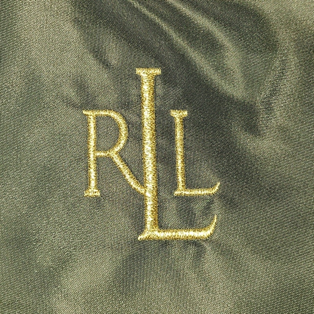 Lauren Ralph Lauren green‎ nylon canvas purse | Jesus Button decor pins - Picture 8 of 16
